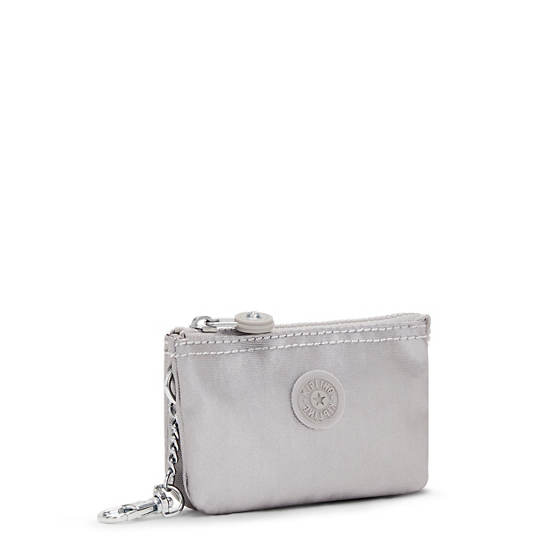 Bolsas Kipling Creativity Mini Metallic Pouch Keychain Plateados | MX 2101EB